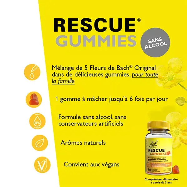 Gomas Rescue sabor laranja, 60 unidades