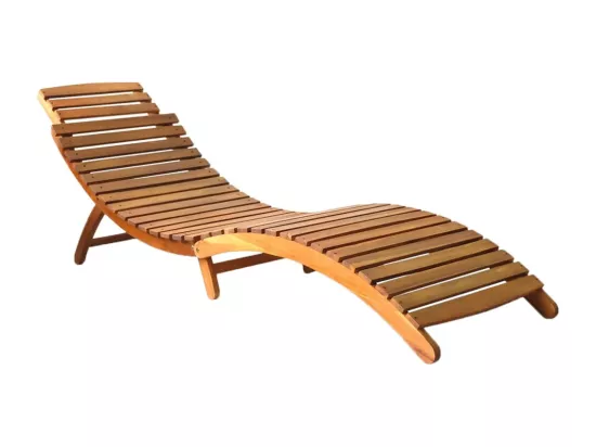 Chaises longues lot de 2 avec coussins Bois d'acacia solide