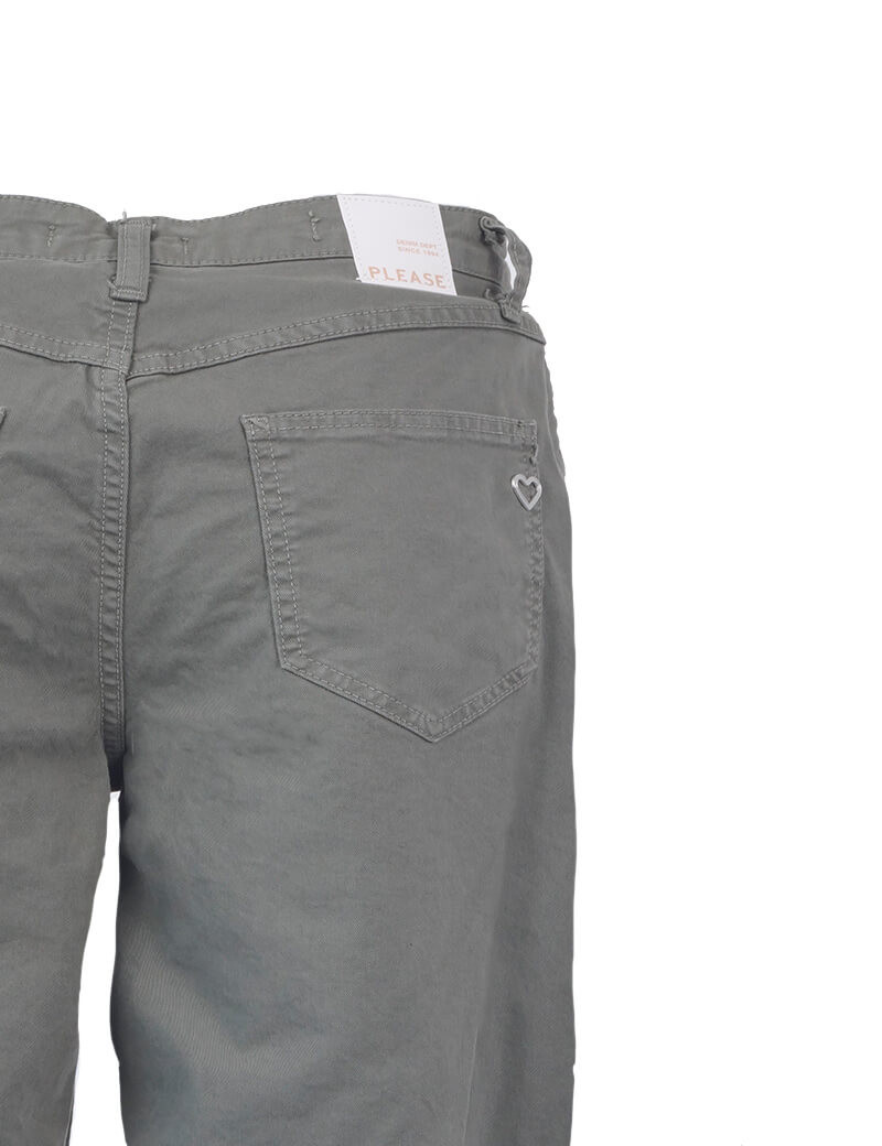 PLEASE PANTALON FEMME 5P TOILE BOYFIT LOOSE SHARK