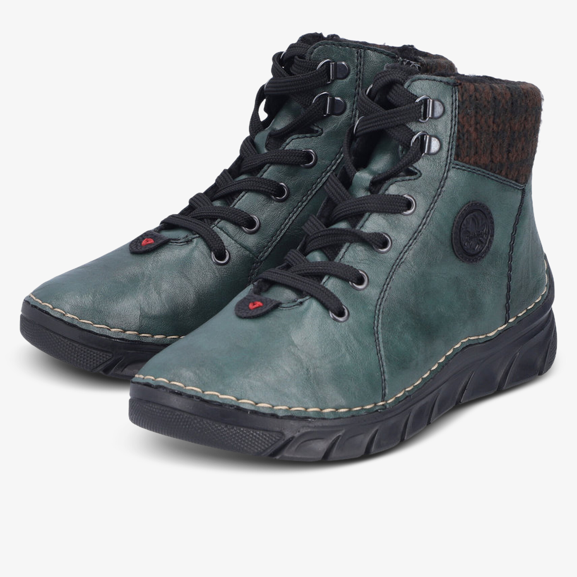 rieker Damen Schnürstiefeletten grün