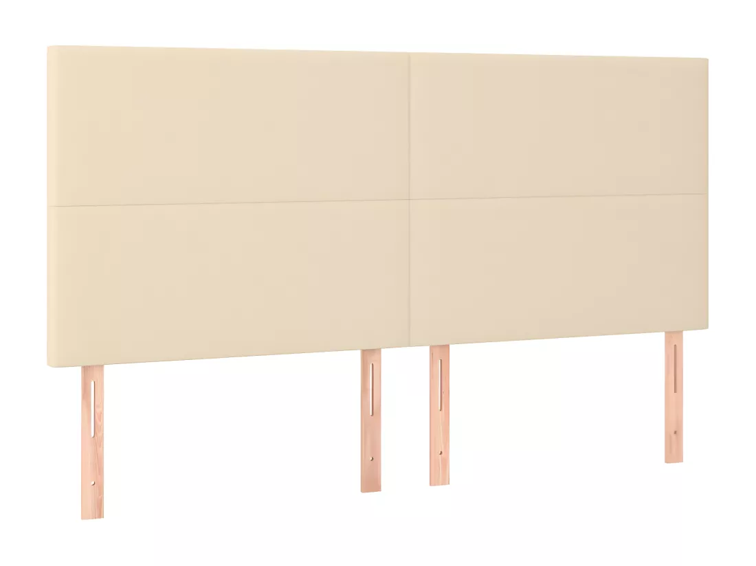 Sommier tapissier avec matelas et LED Crème 160x200 cm Tissu