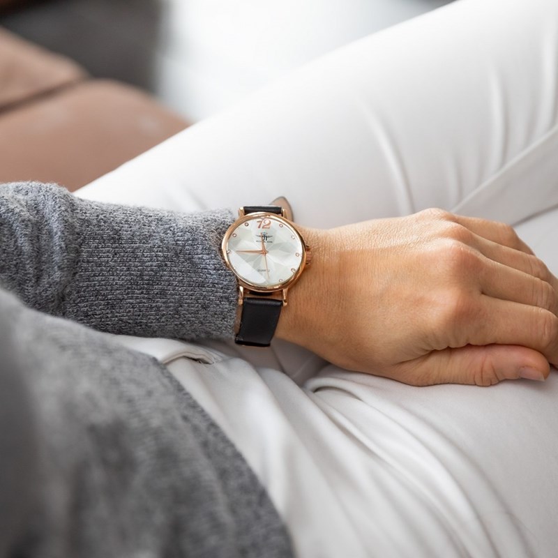 Montre Femme M. JOHN bracelet Cuir Noir