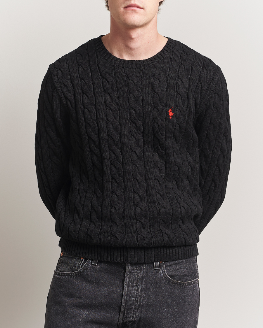 Polo Ralph Lauren Cotton Cable Pullover Polo Black