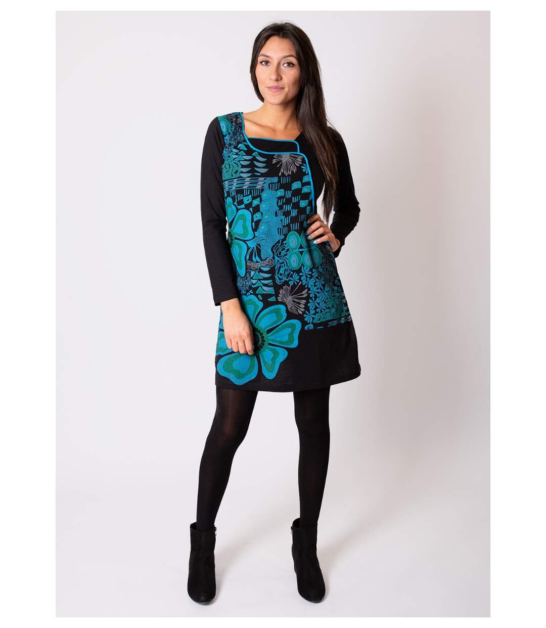 Robe en coton à empiècements VICTORIA ethnique Coton Du Monde