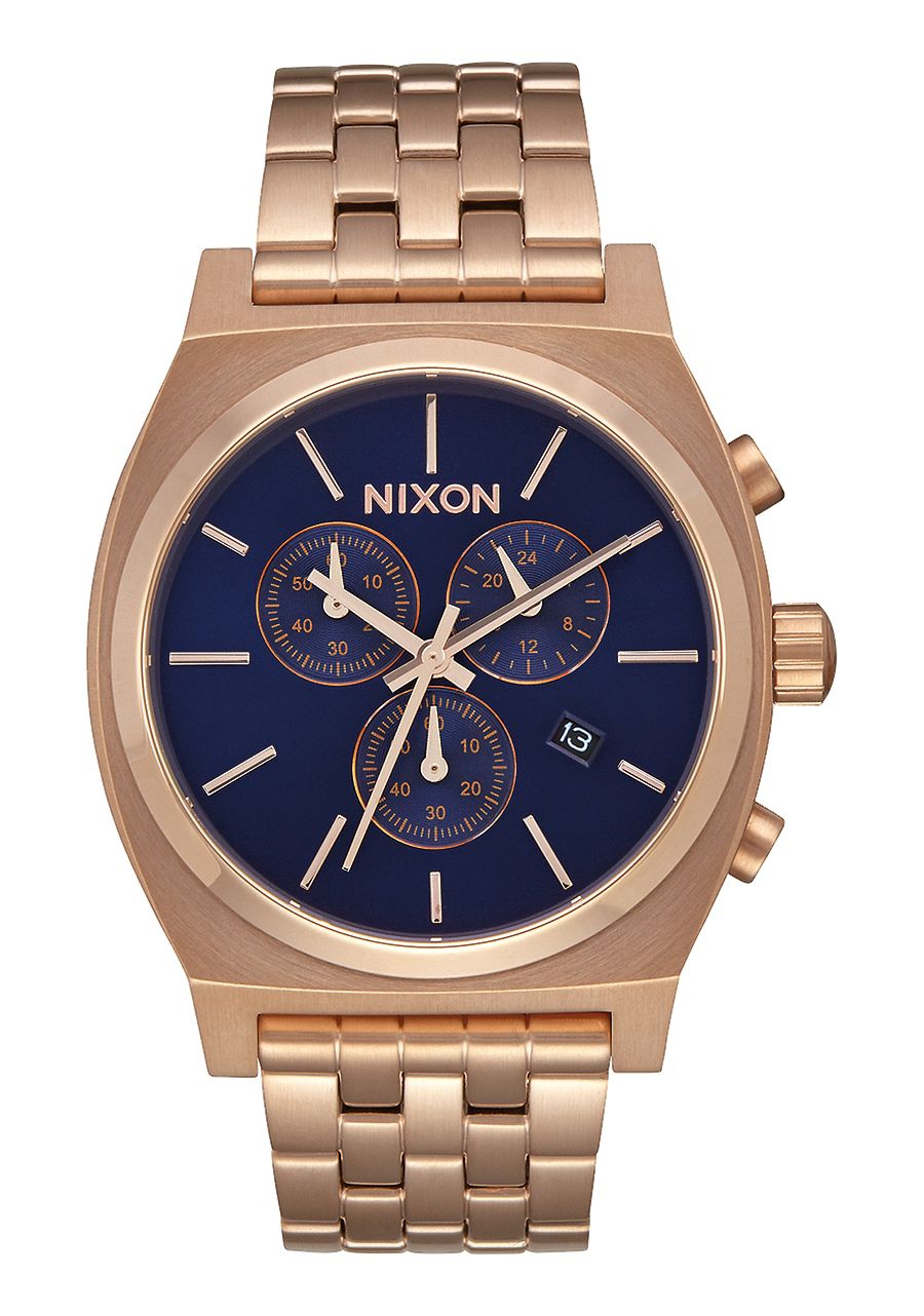 Nixon The Time Teller Chrono All Rose Gold / Navy Sunray