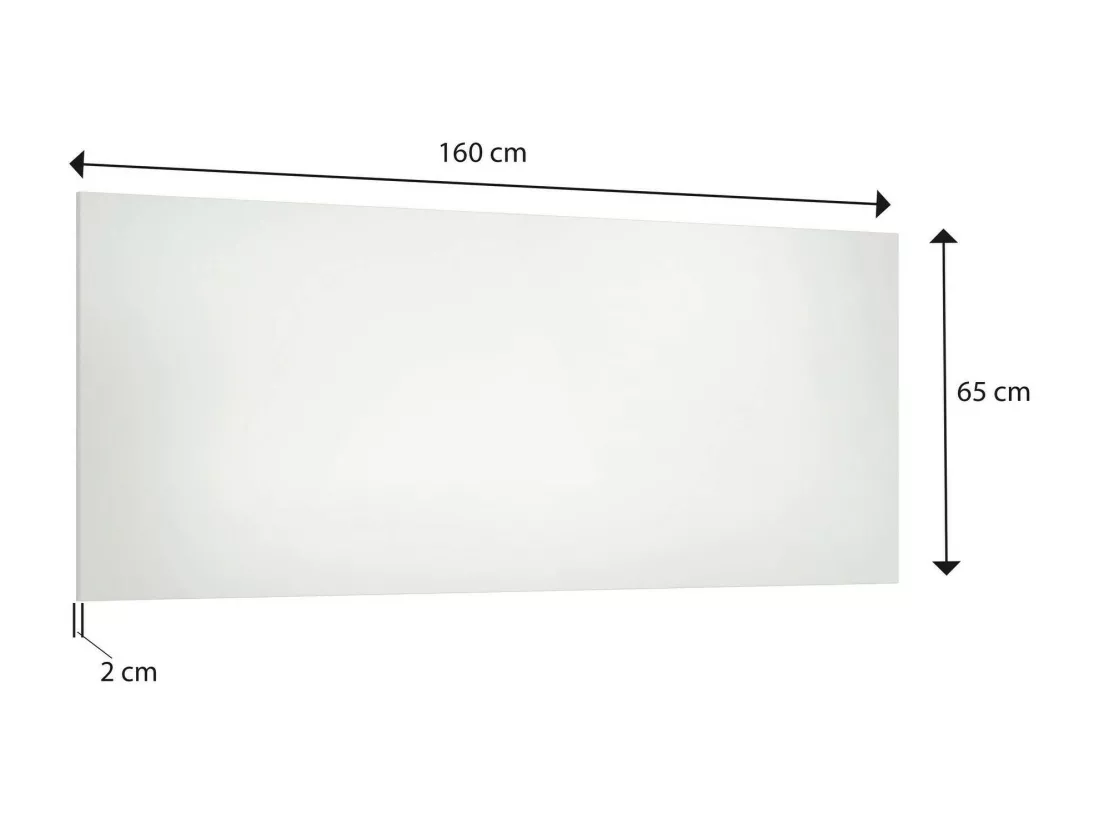 Miroir Giyani, Verre miroité, Objet d'ameublement mural, Décoration avec miroir, Made in Italy, 160x2h65 cm, Blanc brillant