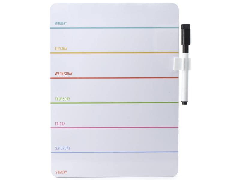 Kikkerland Whiteboard Dry Erase  x , Mehrfarbig Memoboard mit Wochentagen