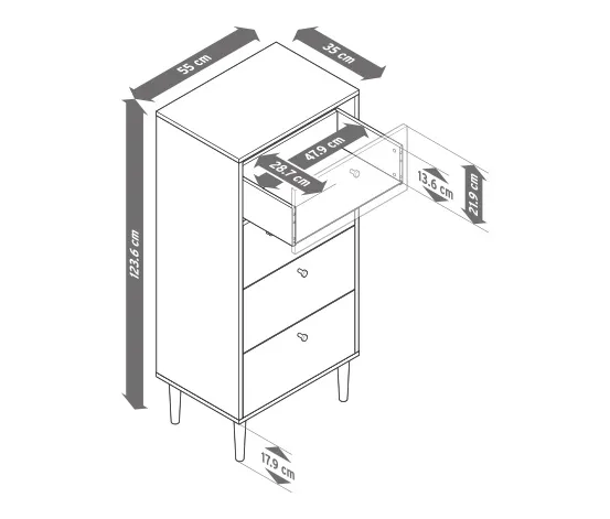 Kommode »Bekeson«, schmal