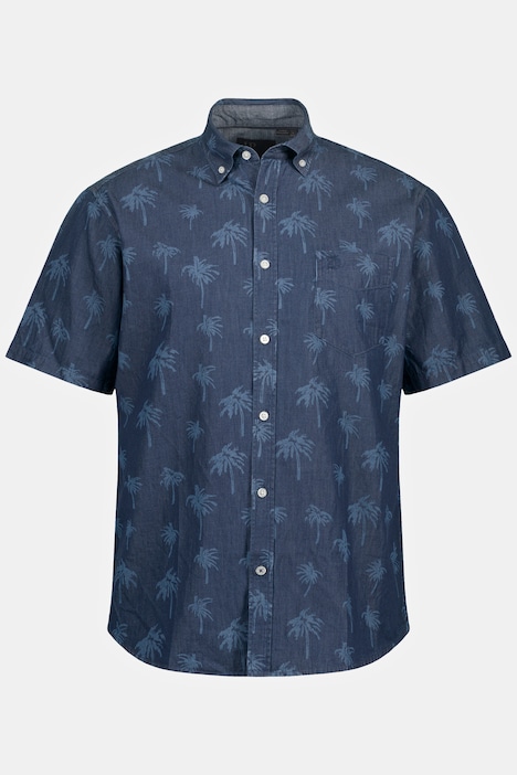 Hemd, Halbarm, floraler Print, Buttondown-Kragen, Modern Fit