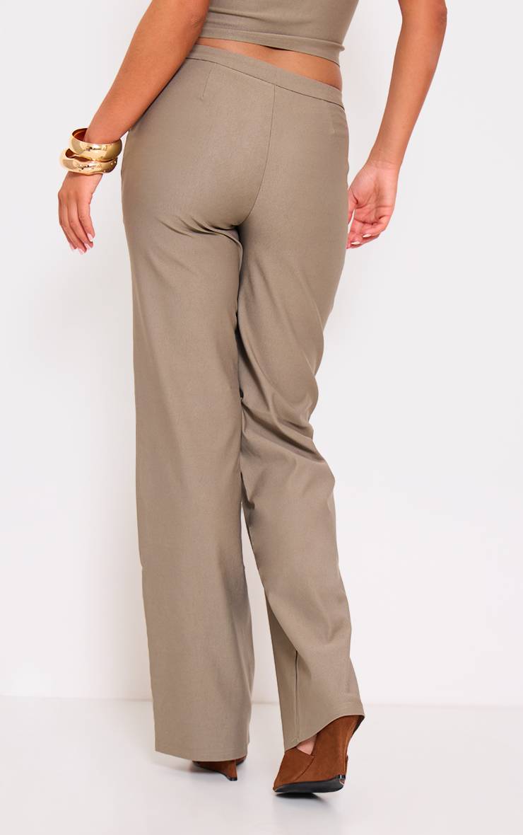 Pantalon Droit Taille Basse En Tissu Tissé