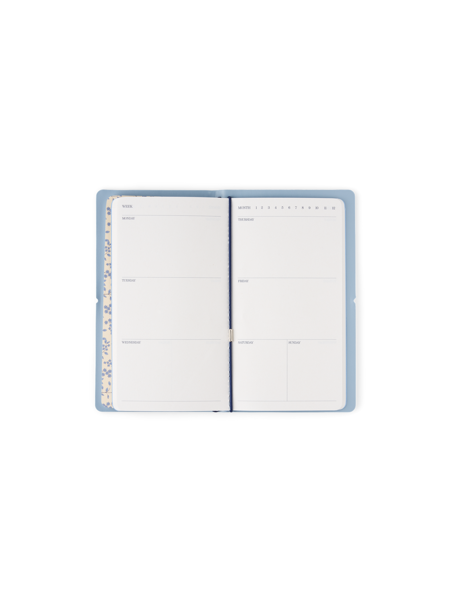 Ugeplanlægger og notesbog | Papir/PU. 11,5 x 20,5 cm. Softcover. 2 x 80 sider. | Ice Blue