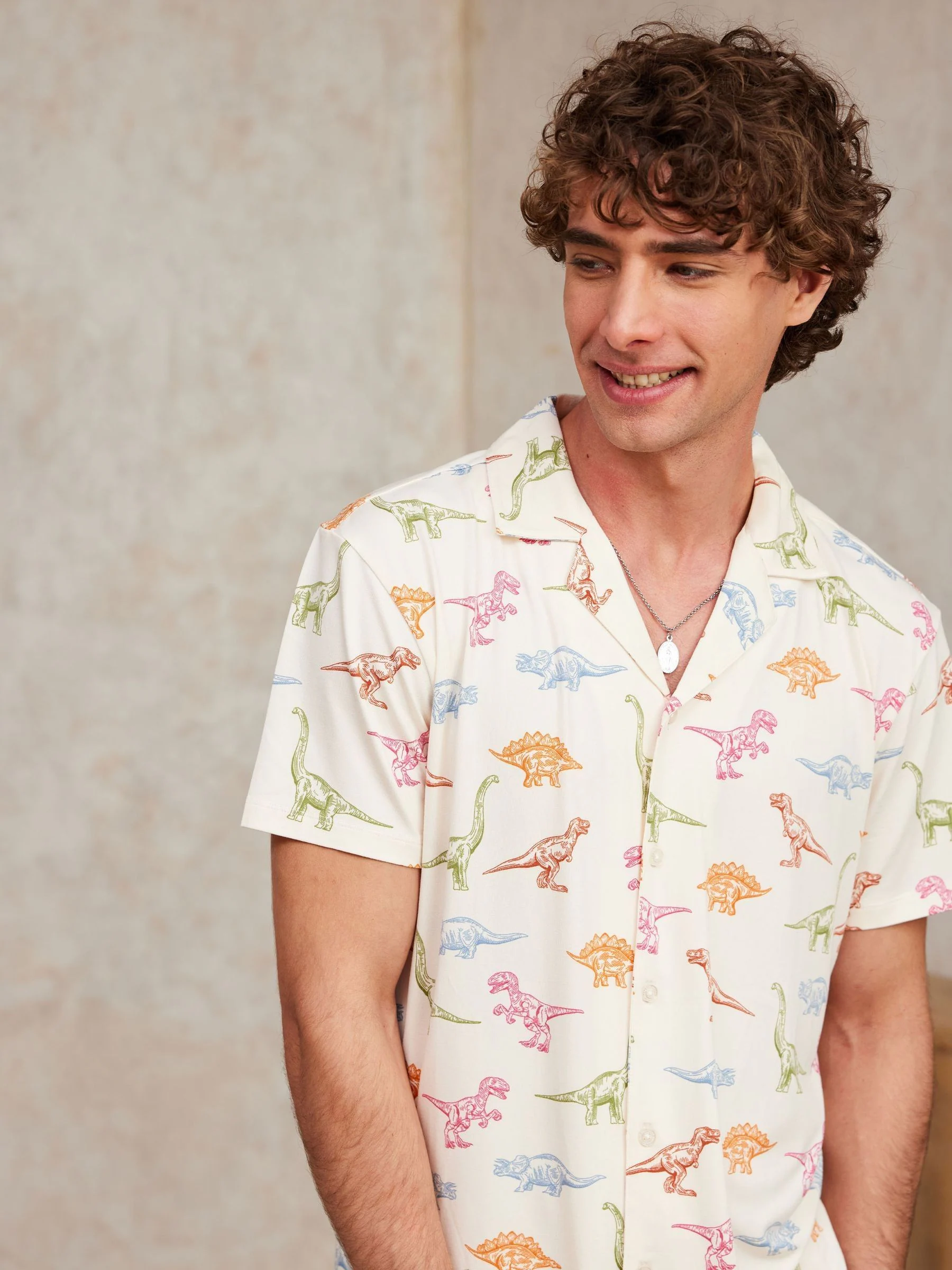 Wit - Chelsea Peers Dinosaur Print Long Pyjama Set