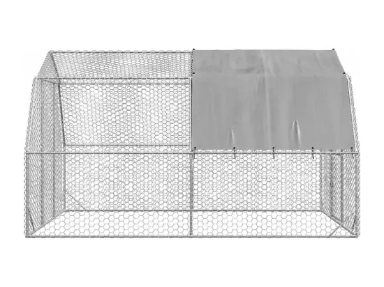 Poulailler avec toit 2,5x4x2,25 m acier galvanisé