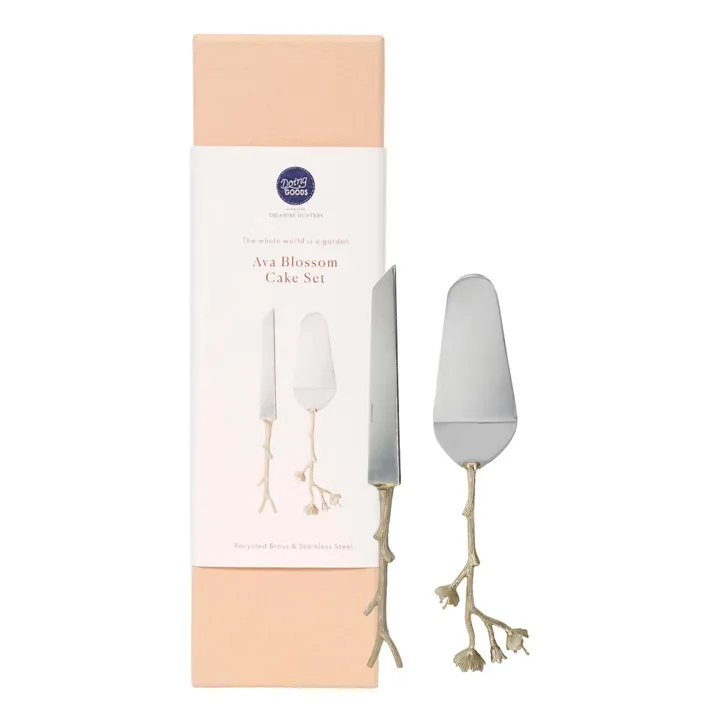 Doing Goods Coffret couverts à dessert Ava Blossom - Set de 2 | Gold