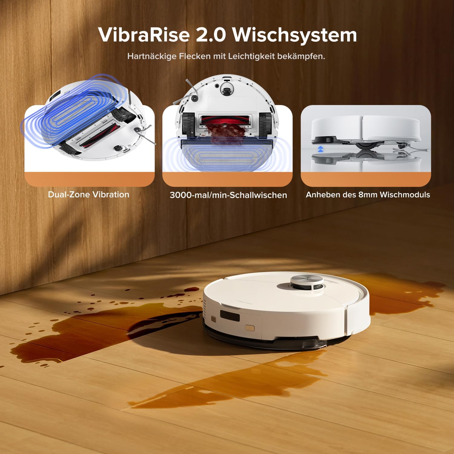 roborock Q10 S5+ Set Saugroboter mit Wischfunktion, 10.000 Pa HyperForce Saugkraft, Dual Anti-Tangle System, Auto Lifting Mopping, Ideal für Tierhaare, Teppiche, Hartböden (Weiß)