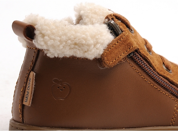 Shoo pom boots bottine bebe bouba zip wool marron
