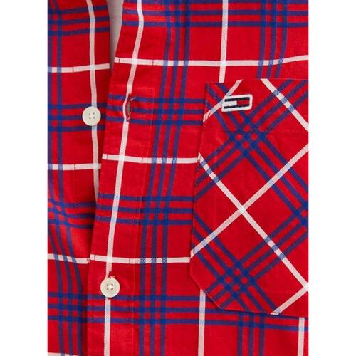 Tommy Jeans - TJM CLSC SMALL CHECK SHIRT Rojo