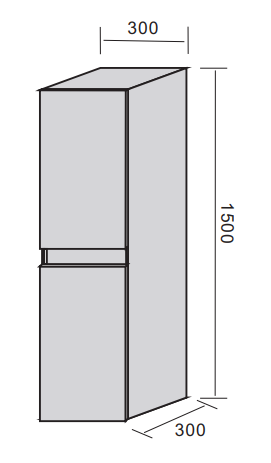 Badstuber Corbo kolomkast 150cm wit