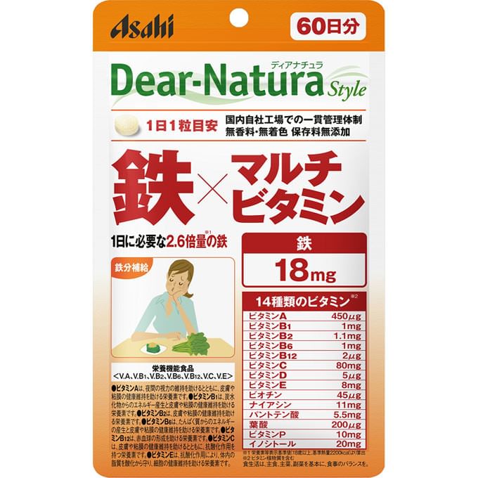 Asahi - Dear-Natura Style Iron x Multivitamine 60 dagen