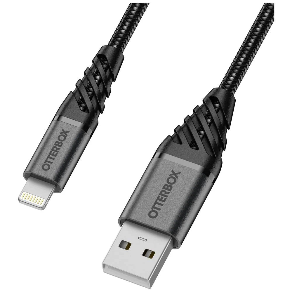 (2m) 3A Premium MFi USB A auf Lightning Ladekabel Nylon Datenkabel (78-52644) - Dark Ash (Black)