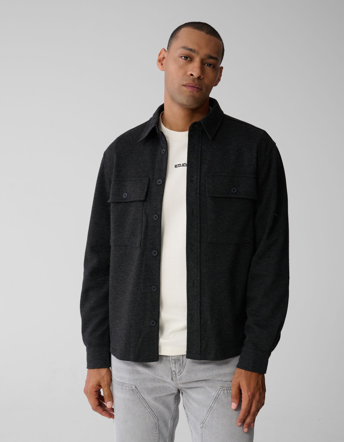 Soft Overshirt Donkergrijs