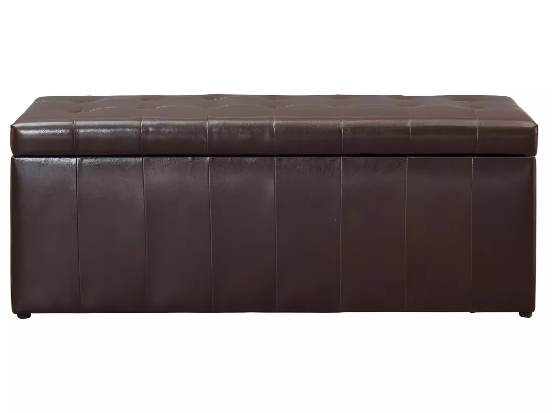 Banc coffre de rangement CONCIERTO en simili - Marron