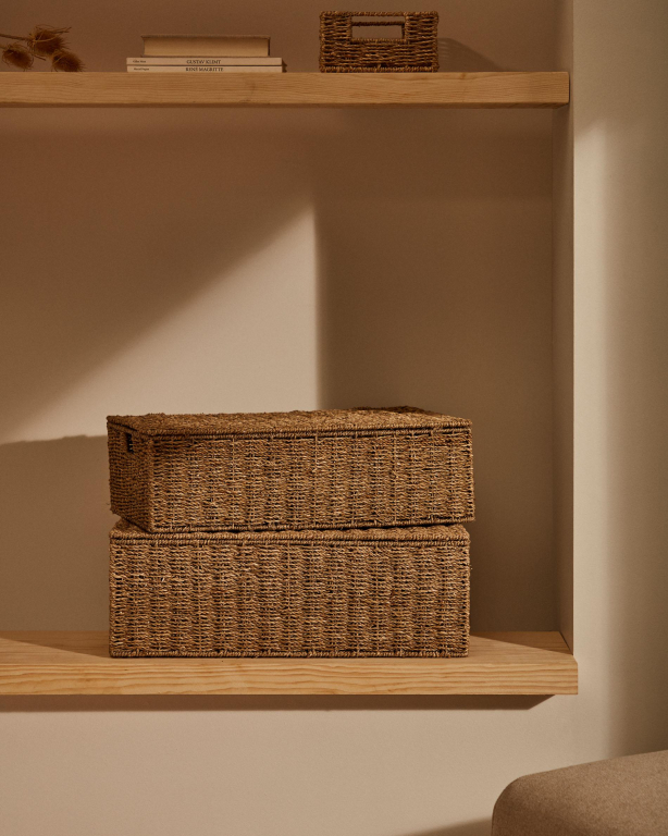 Kave Home Tossa opbergmand met deksel set van 2