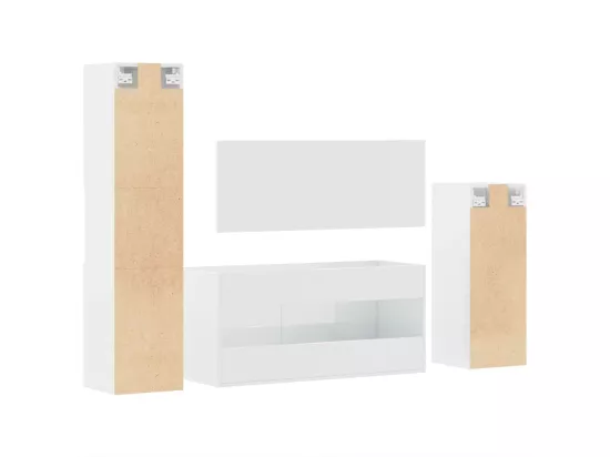 Ensemble de meubles de salle de bain 4 pcs blanc brillant