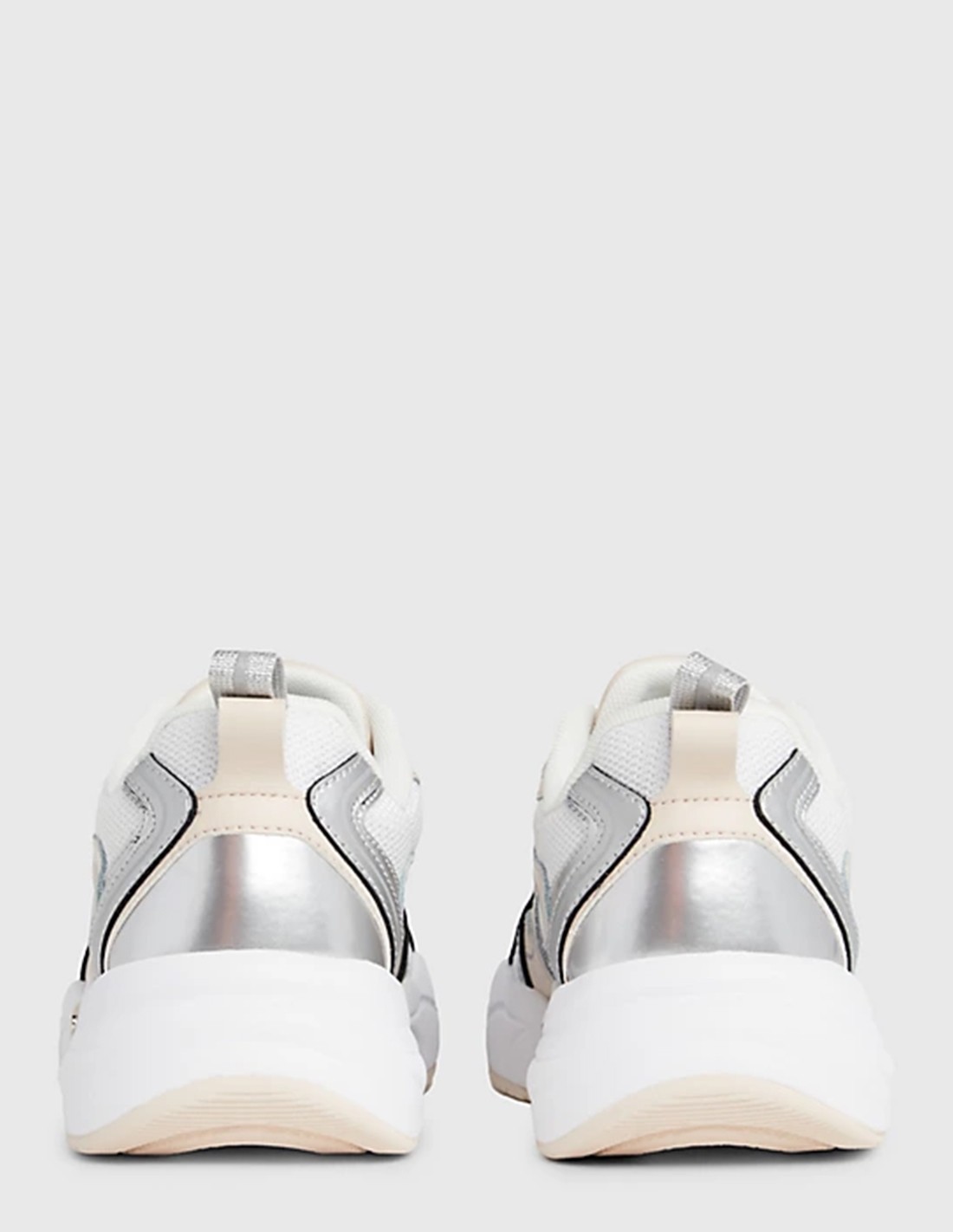 calvin klein Baskets de ville femme retro tennis low blanc/creme/metal
