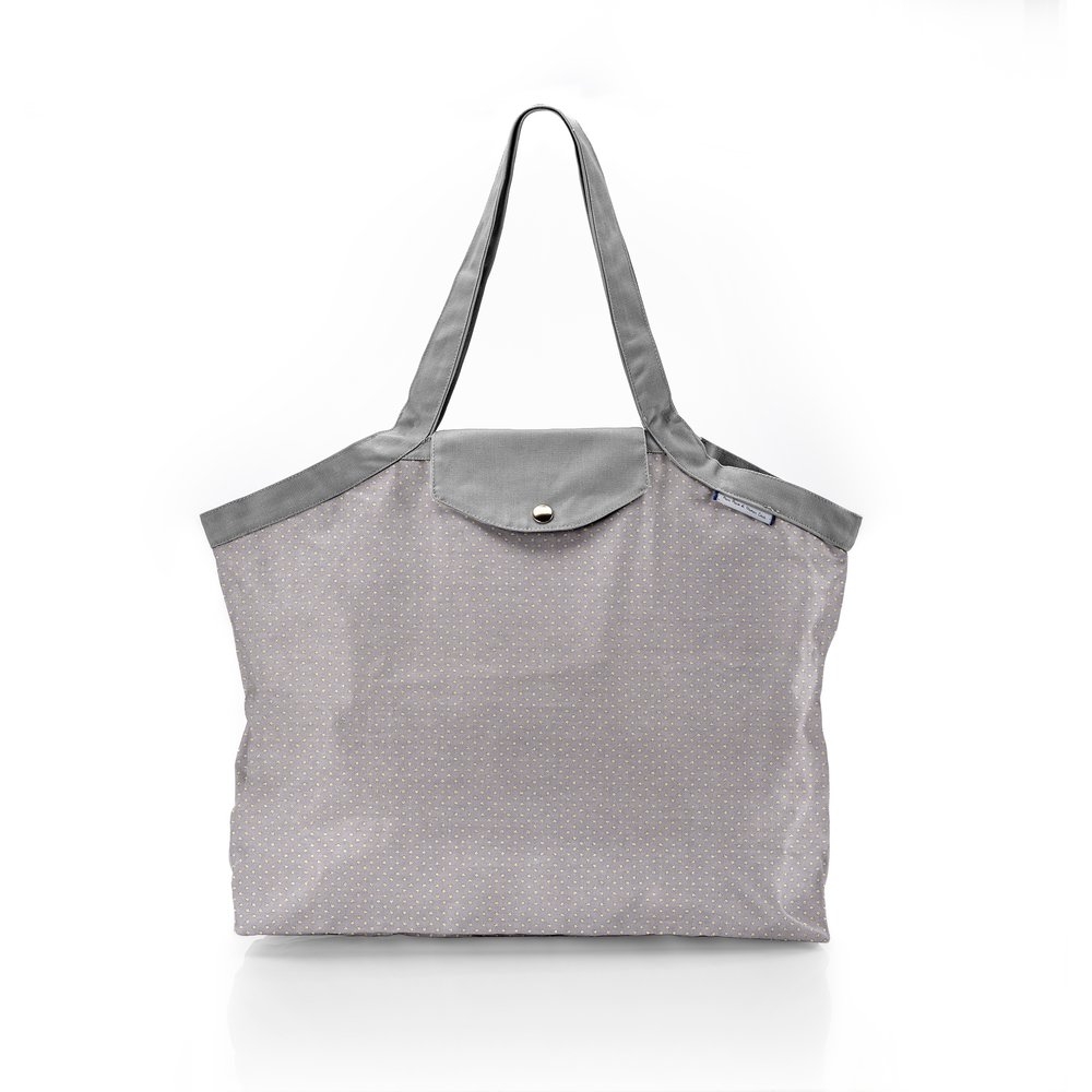 Sac Cabas Taille Moyenne Plissé Etoile Or Gris