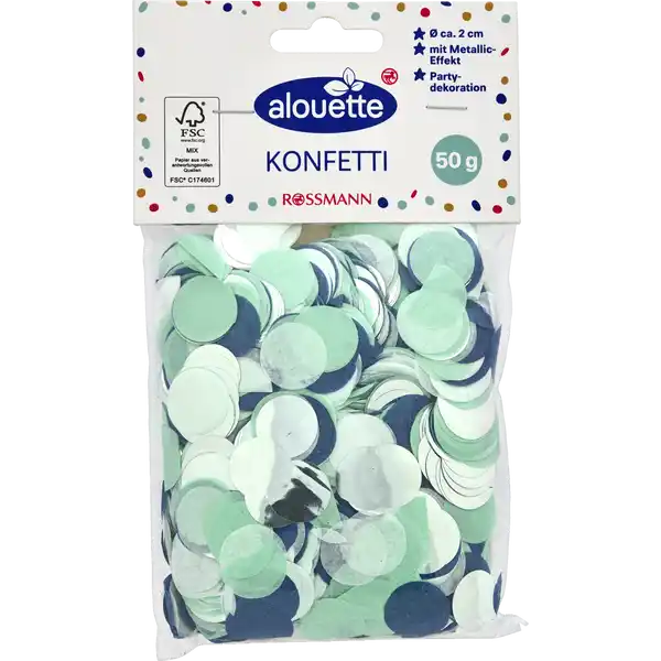 Konfetti, sortiert