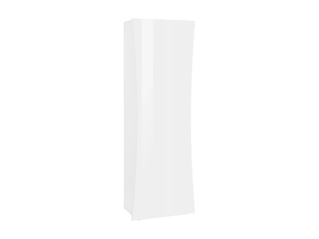 Armoire polyvalente Filippo, Étagère à chaussures avec 1 porte et 4 étagères, Armoire multifonctionnelle, 100% Made in Italy, 63x40h187 cm, Blanc brillant