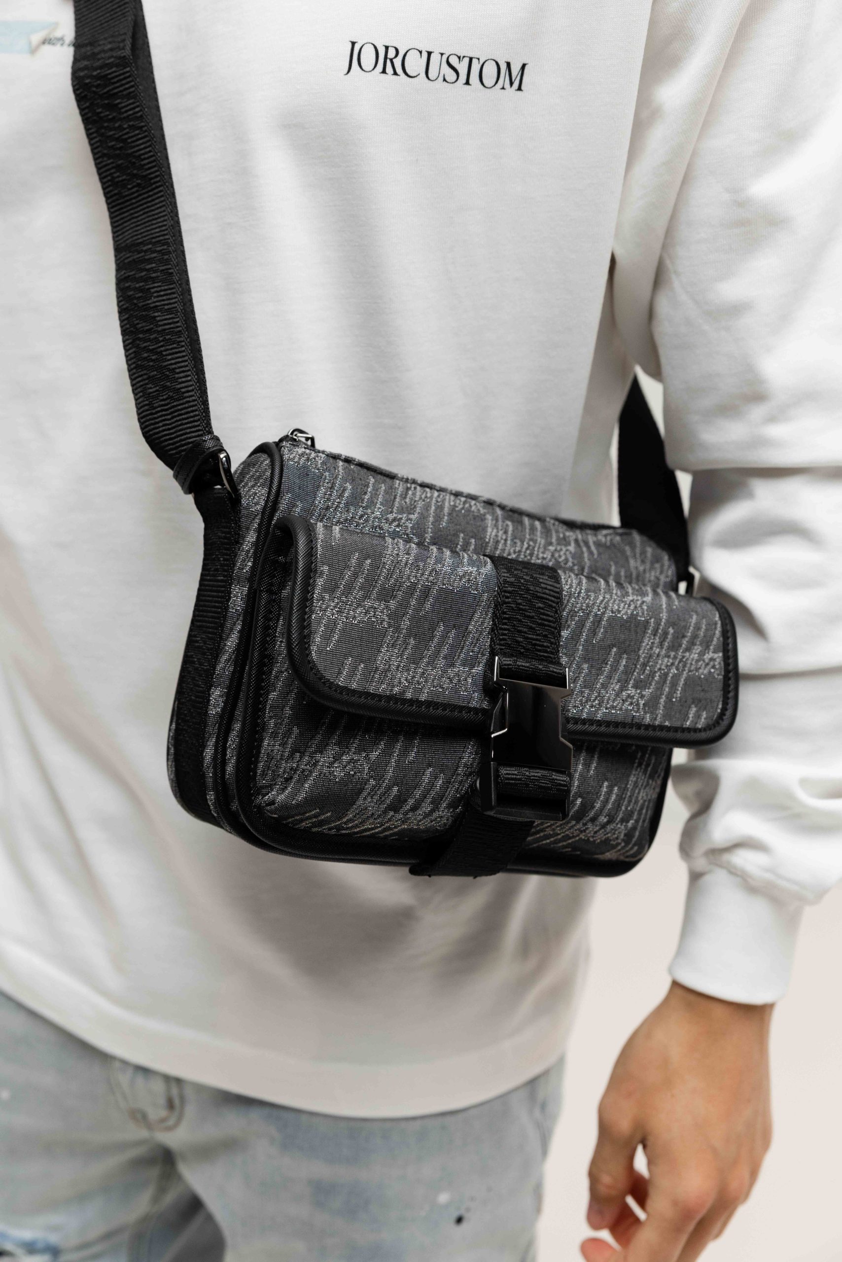 Malelions Monogram Messenger Schoudertas Zwart