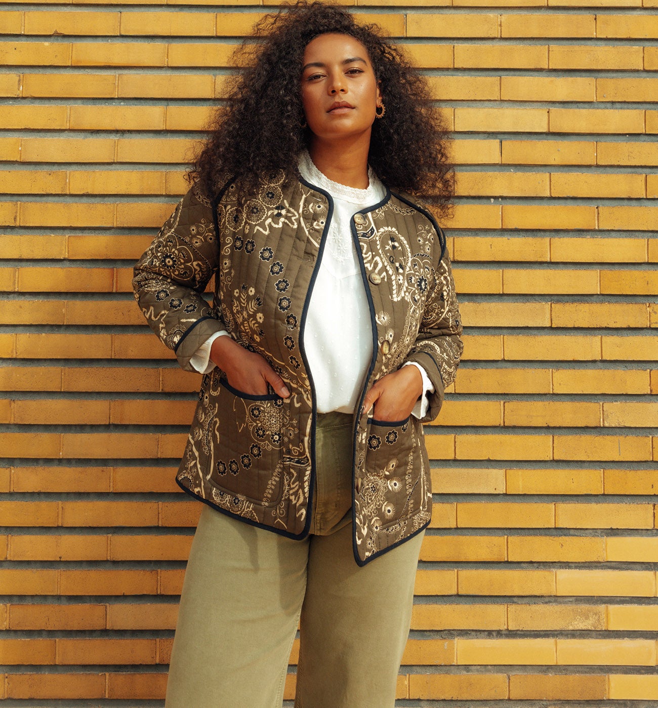 Veste matelassée MADELEINE - Imprimé kaki