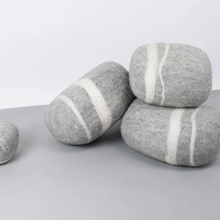 myfelt - Kieselstein Pouf Carl 2XL, hellgrau meliert