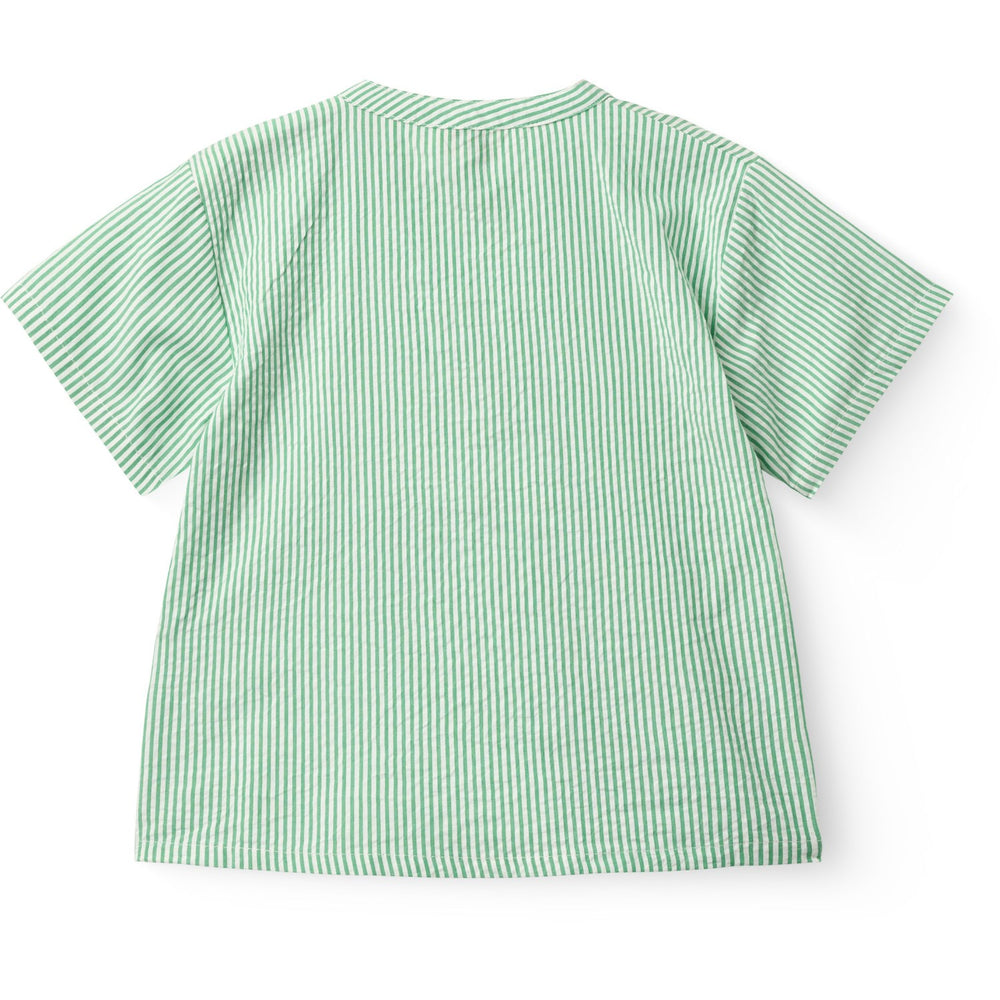 Køb COPENHAGEN COLORS Sharp Green W Cream Stripe Seersucker Ss Bluse