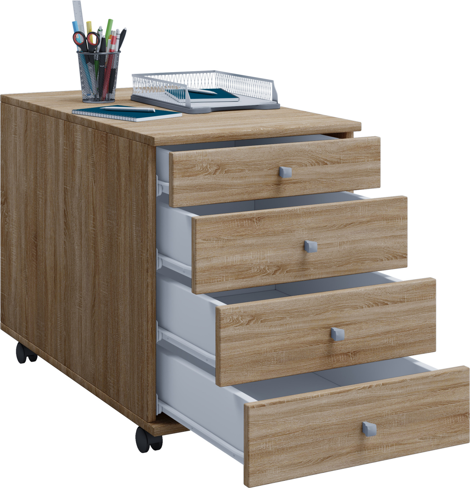 Rollcontainer LONA MAXI - Sonoma Eiche - 4 Schubladen