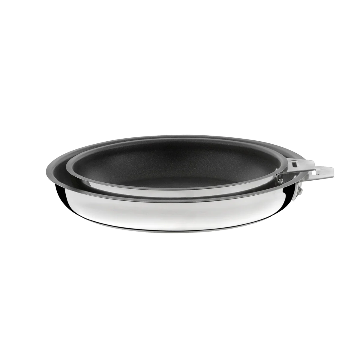 Malice - Série de 2 poêles 20/24cm inox revêtu avec poignée noire Cuis