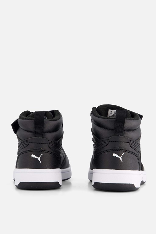 Puma Rebound v6 Mid Sneakers zwart Imitatieleer