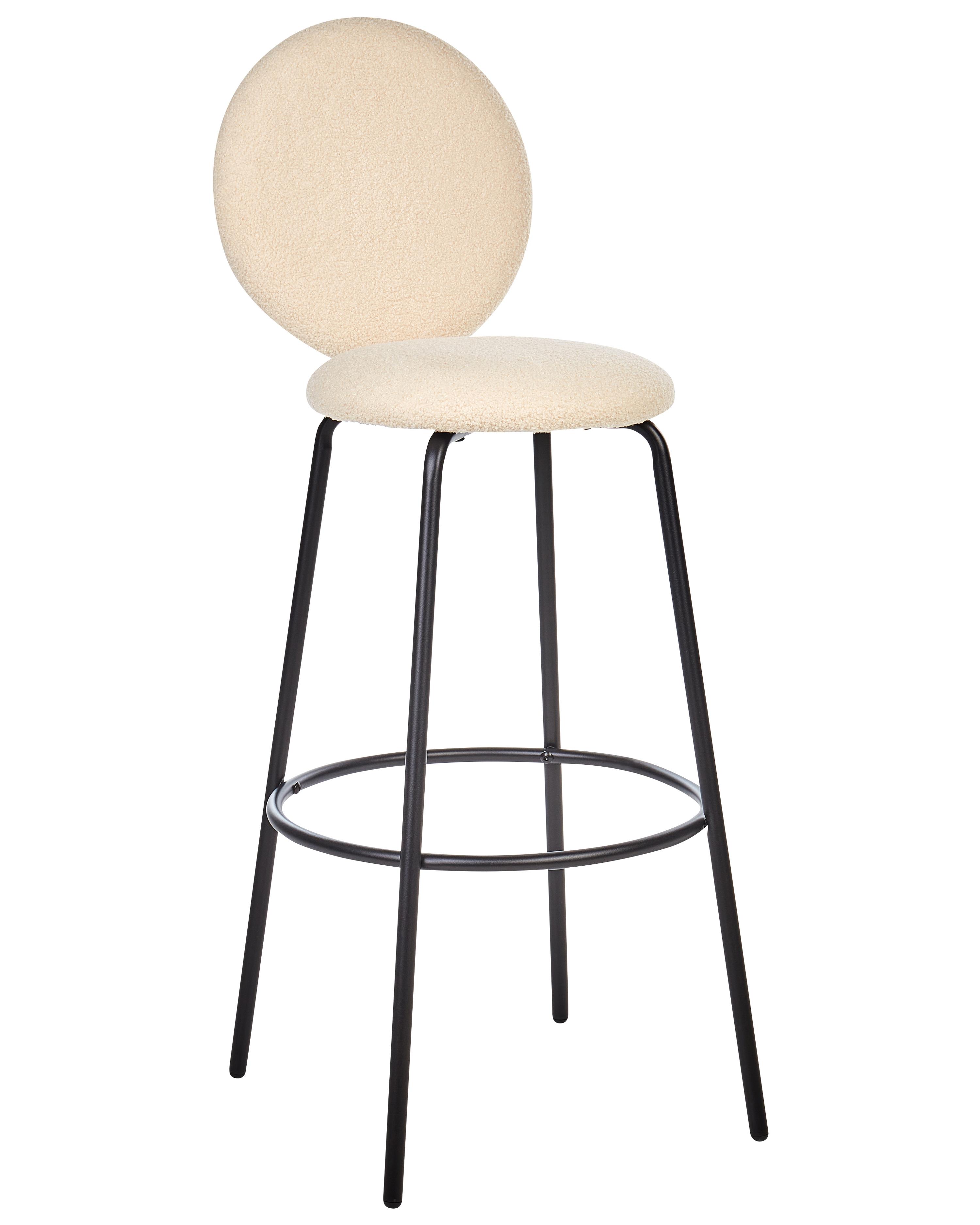 Set van 2 barstoelen EMERY Bouclé Lichtbeige