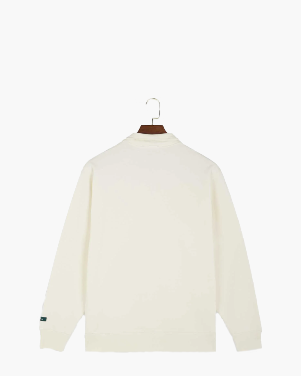 Mercer Amsterdam The Mercer Dog Quarter Zip Off White Sweater