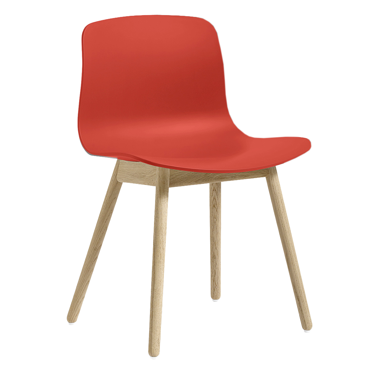 Eetkamerstoel AAC 12 gezeept eiken onderstel warm red