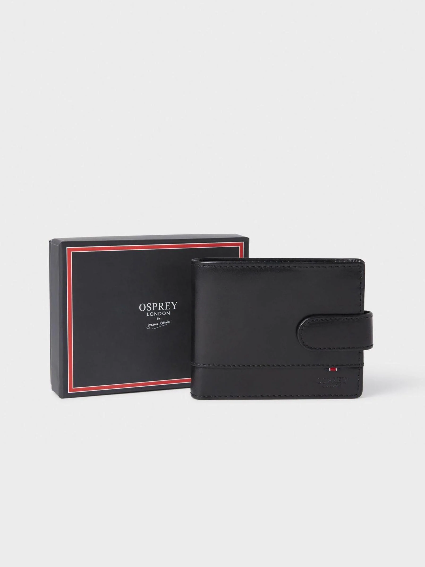 Zwart - Osprey London - The London bruine leren portemonnee