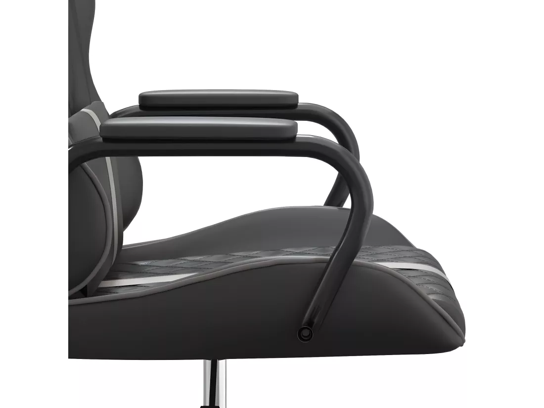 Chaise de jeu de massage gris et noir similicuir