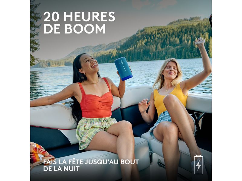 Ultimate Ears Bluetooth Speaker Everboom Blau Ultimativer mobiler Bluetooth-Lautsprecher mit ausgewogenem 360°-Sound, kräftigen Tiefen und anpassbarem EQ