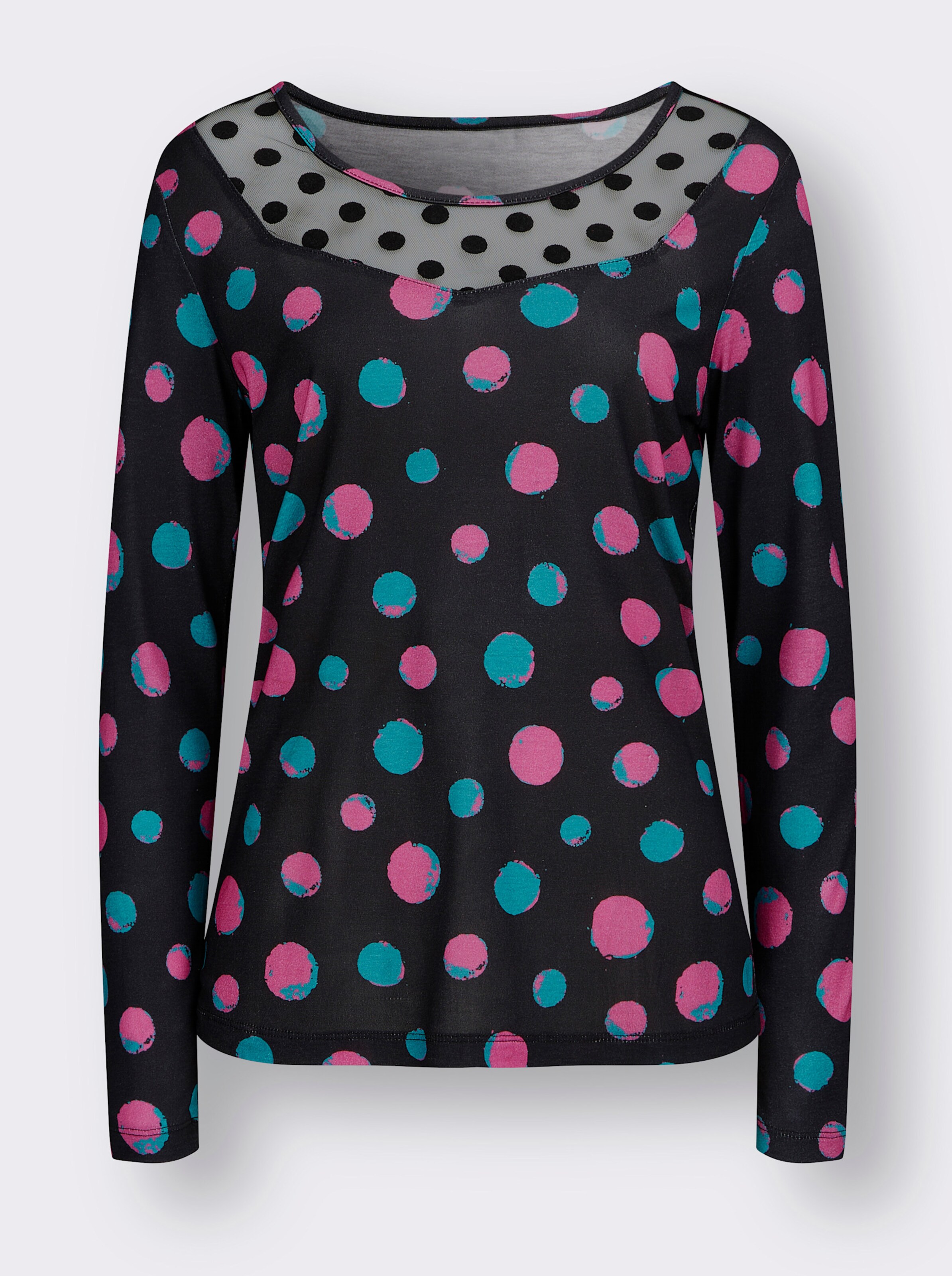 Langarmshirt mit Mesheinsatz