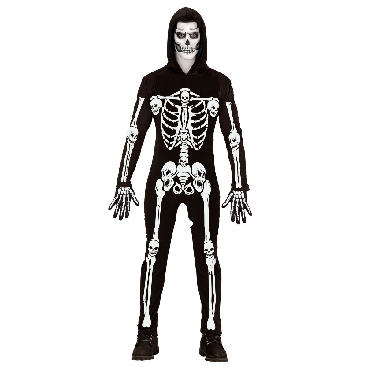 Halloween Kostuum Zwart Wit Heren Skelet