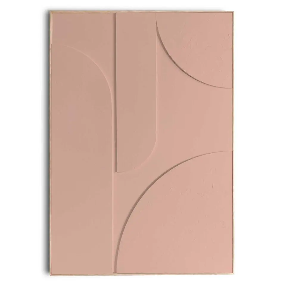 Schilderij 3D Art Puzzeled - terra/nude - 70x50cm - Bruin