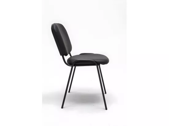 Chaise visiteur assise rembourrée noire 53 x 53 x 83 cm BUR10067