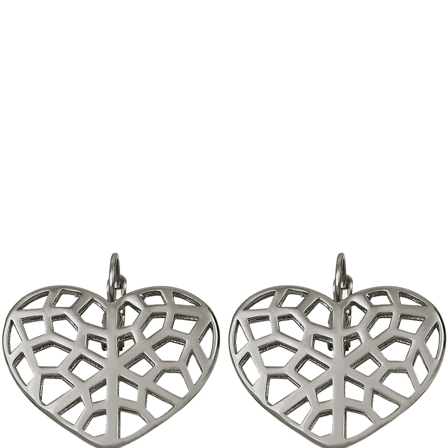 Boucles d'oreilles Cœur ajouré - Métal argenté